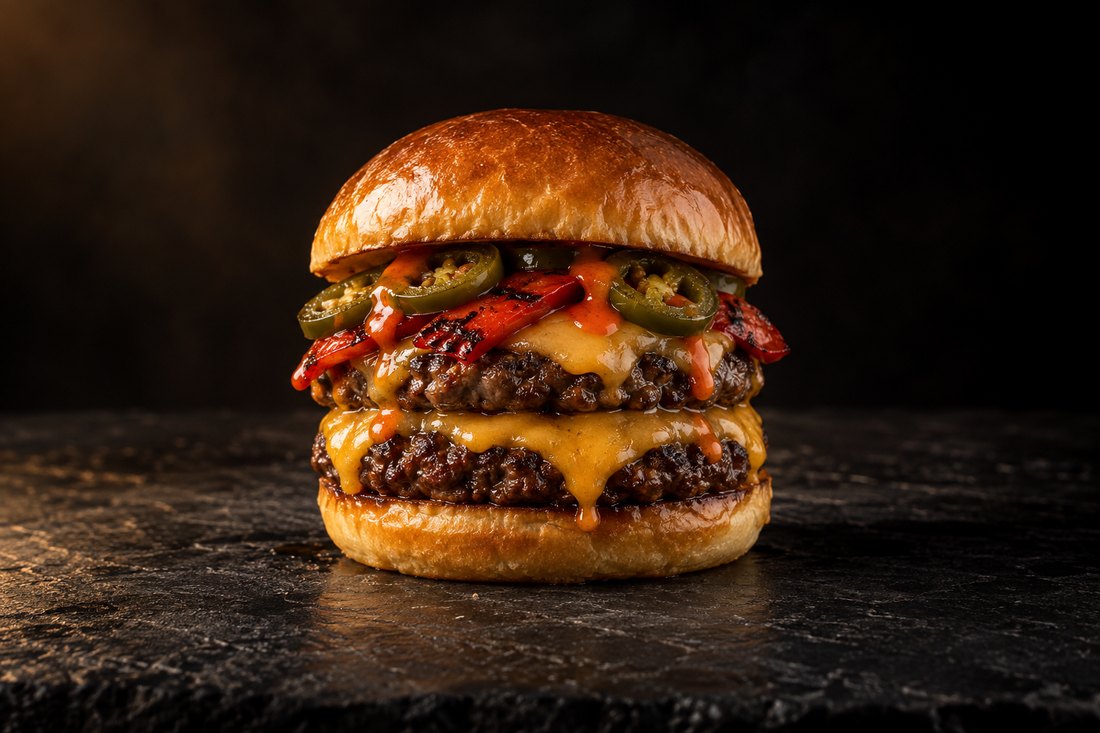 The Inferno crafted burger